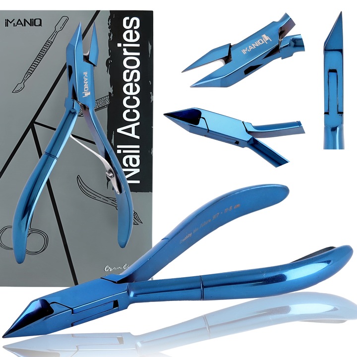 Cleste Imaniq pentru unghii groase, din otel chirurgical, cu lama dubla, 12cm