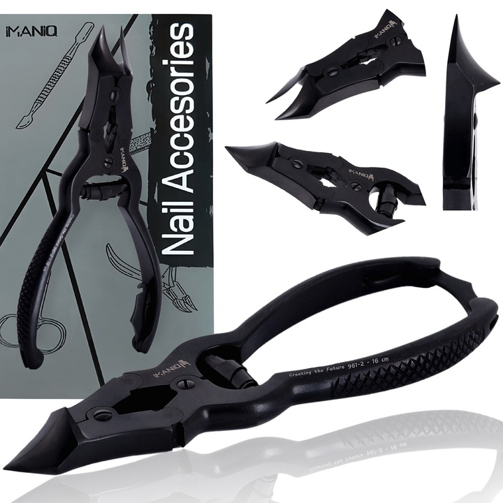 Cleste pentru unghii groase / incarnate, Imaniq, negru