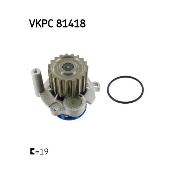 Vízpumpa, SKF, 19 fogú, tömítésekkel, motorhűtéshez