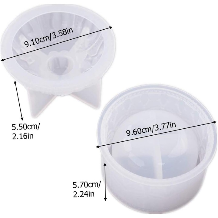 Set matrita silicon vintage pentru borcane cu capac, transparent, flexibil, reutilizabil