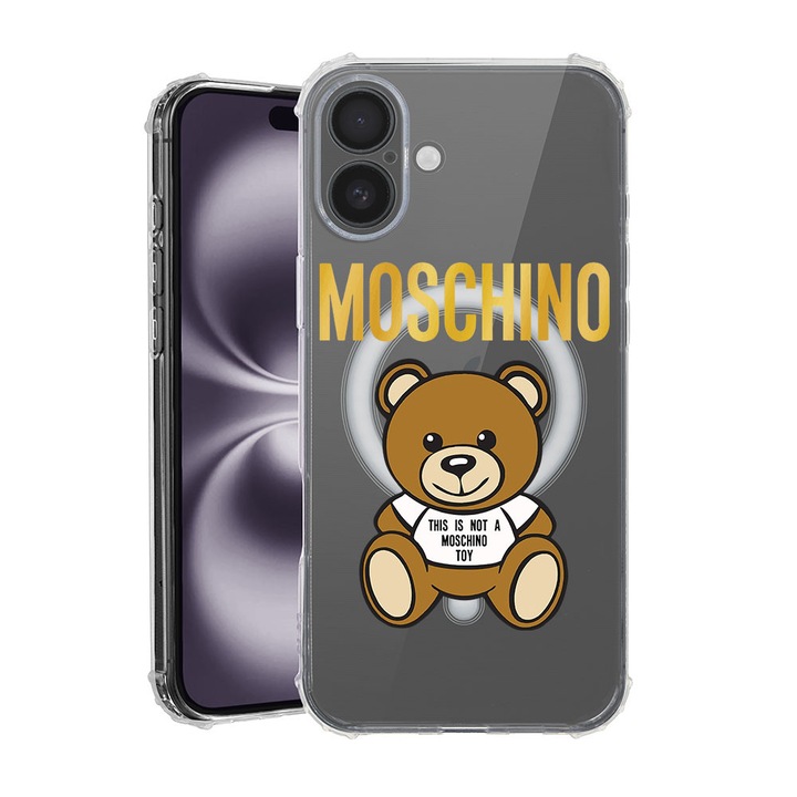 BestCase Anti Shock MagSafe telefontok, kompatibilis modell Apple iPhone 16, It's Not a Moschino Bear, 1.5MM, Air Cushion Technology, 1913377 MAS 880
