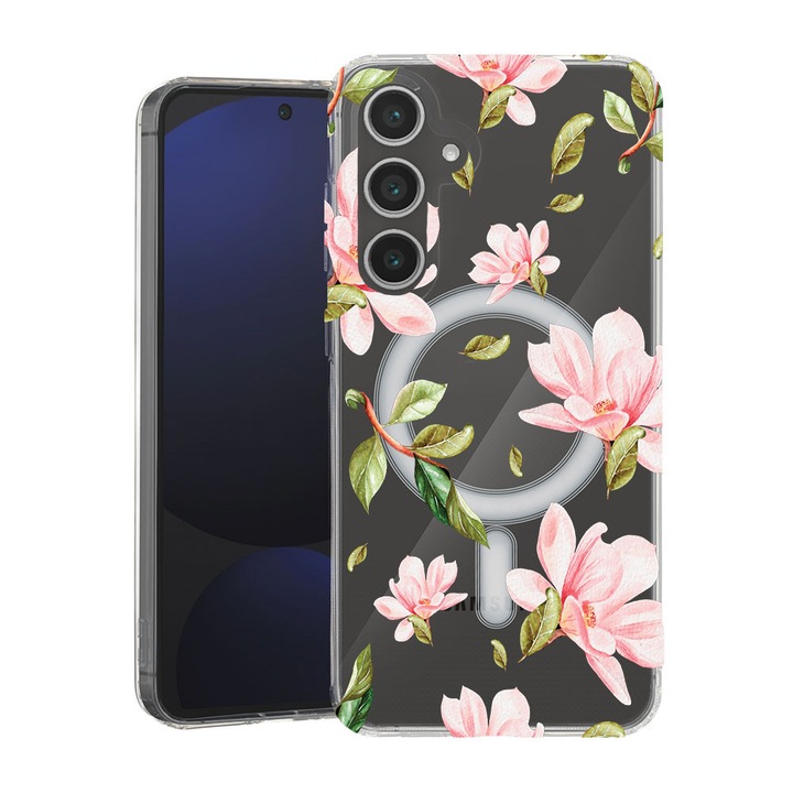 BestCase® Husa pentru Samsung Galaxy A55 cu Design Flowers Collection, Mag Anti Shock TPU, Tehnologie MagSafe, Reinforced 4 Corners, 2087010 MAS 496