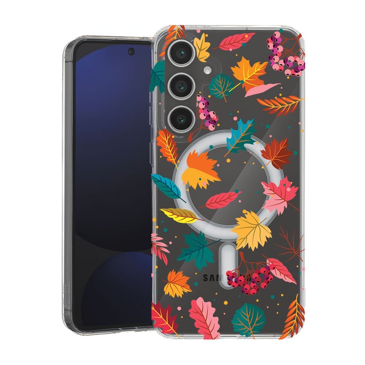 BestCase® Husa pentru Samsung Galaxy A55 cu Design Autumn Colors - Leafs, Mag Anti Shock TPU, Tehnologie MagSafe, Reinforced 4 Corners, 2087010 MAS 99