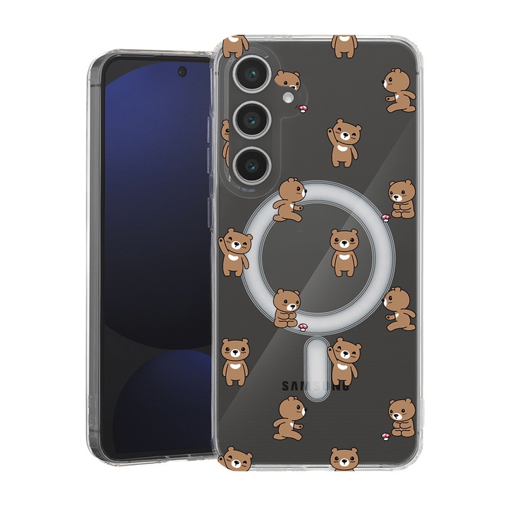 BestCase® Husa pentru Samsung Galaxy A55 cu Design Teddy Bear Pattern, Mag Anti Shock TPU, Tehnologie MagSafe, Reinforced 4 Corners, 2087010 MAS 970