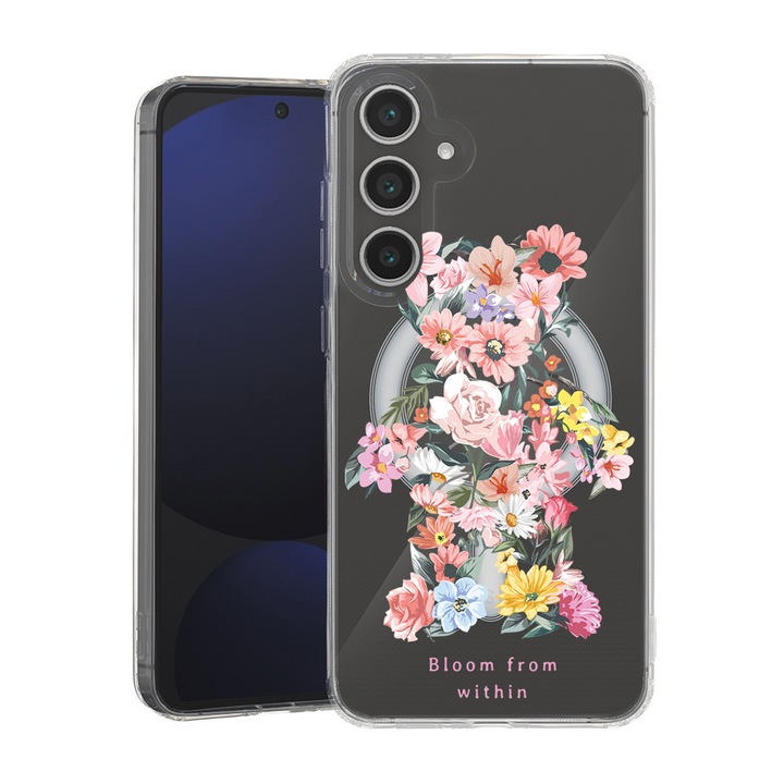 BestCase® Husa pentru Samsung Galaxy A36 cu Design Teddy Bear Bloom From Within, Mag Anti Shock TPU, Tehnologie MagSafe, Reinforced 4 Corners, 2087009 MAS 1568
