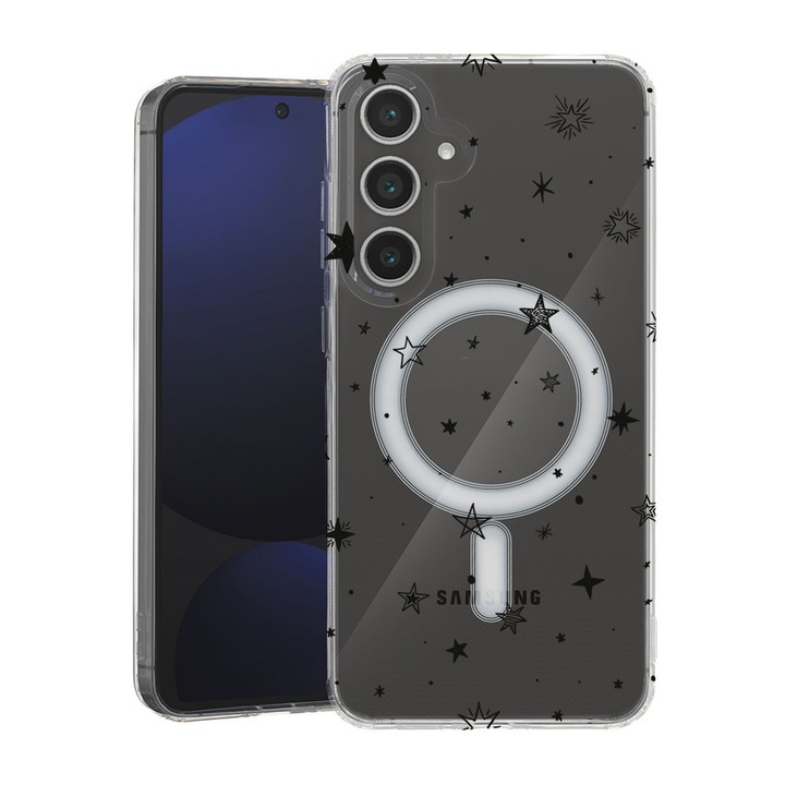 BestCase® Husa pentru Samsung Galaxy A55 cu Design Stars, Mag Anti Shock TPU, Tehnologie MagSafe, Reinforced 4 Corners, 2087010 MAS 143