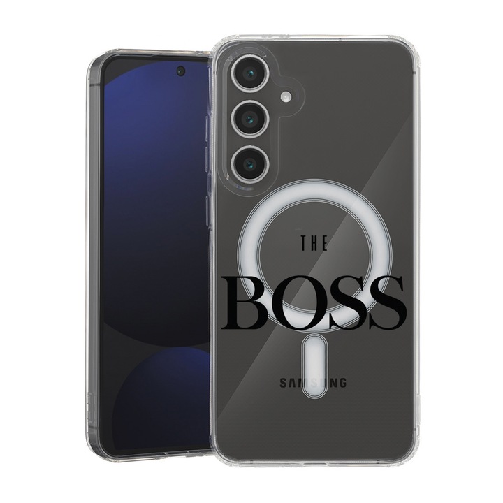 BestCase® Husa pentru Samsung Galaxy A55 cu Design The Boss, Mag Anti Shock TPU, Tehnologie MagSafe, Reinforced 4 Corners, 2087010 MAS 1612