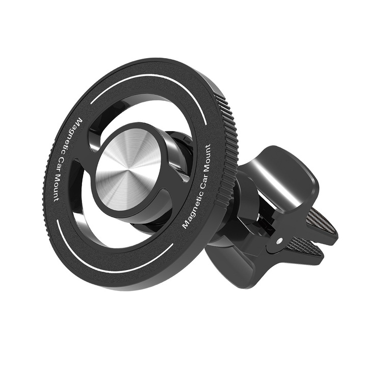 Suport telefon mobil rotativ 360° clip universal negru – suport birou/auto prindere ferma