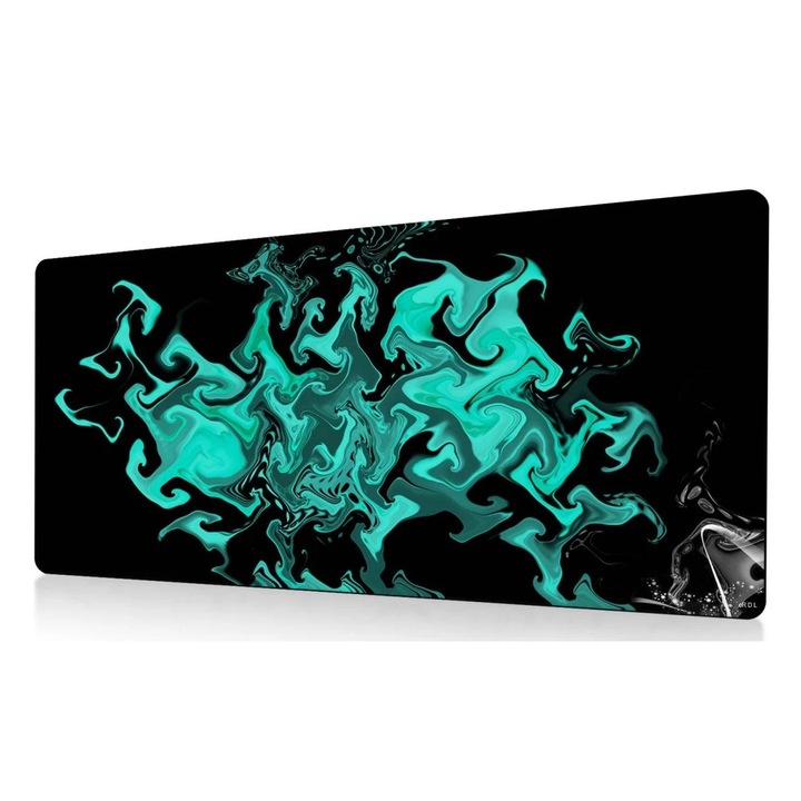 Mousepad profesional pentru jucatori, negru/turcoaz, 90x40cm, eR D L