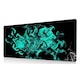Mousepad profesional pentru jucatori, negru/turcoaz, 90x40cm, eR D L