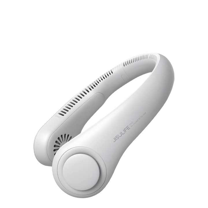 Ventilator portabil de gat, JISULIFE, fara palete, 5 viteze, 4000 mAh, design compact, gri