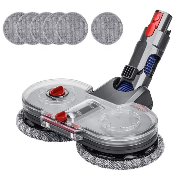 Mop pentru Spalare si Aspirare cu Cap Electric, Compatibil cu Aspiratorul Dyson V7 V8 V10 V11 V15, cu 6 Lavete Rotunde