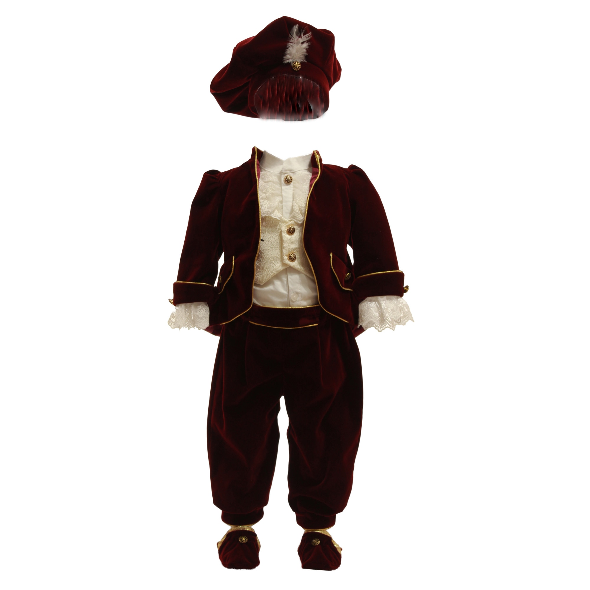 Costum botez Micul Print grena, varsta 3-6 luni