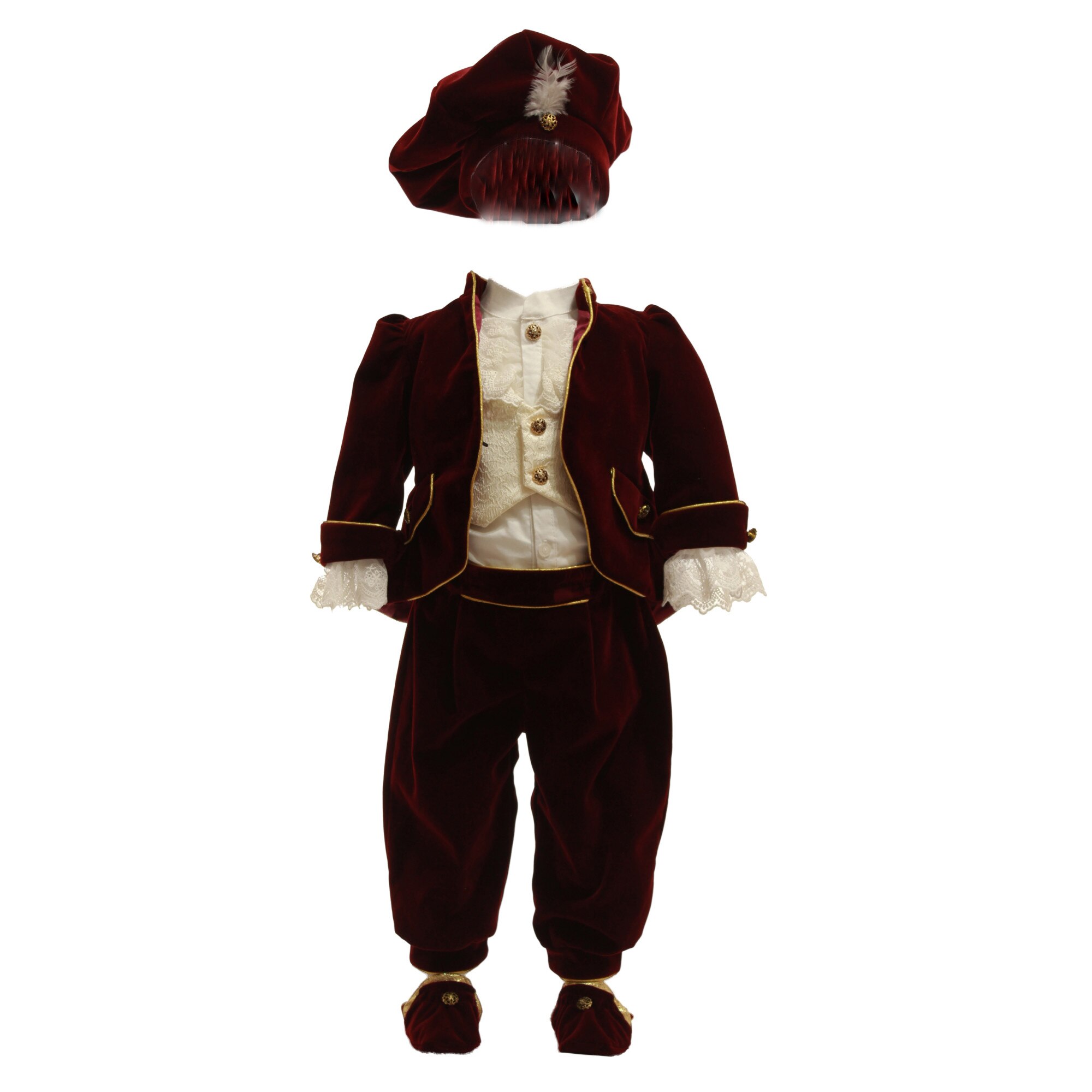 Costum botez Micul Print grena, varsta 6-9 luni