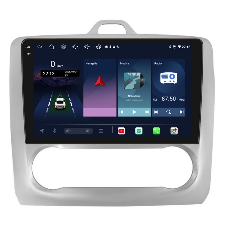 Navigációs rendszer a Ford Focus II 2004-2011 modellhez, 9 hüvelykes, 6 GB-os, 128 GB-os, 8 magos kijelzővel