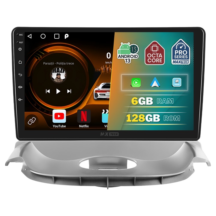 Навигация за Peugeot 206 / Citroen C2 2004-2013, MaxTech® PRO SERIES, 6 GB Ram 128 GB Rom OctaCore, Carplay и Android auto, 9" HD сензорен екран, GPS, Wifi, Bluetooth, радио, USB, EQ, DSP, Waze