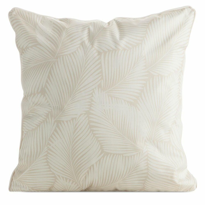 Husa Pentru Perna Decorativa, Eurofirany, 45x45 cm, Bej, Material Poliester, Rezistent La Umiditate, Potrivita Pentru Spalare Manuala, Model Floral