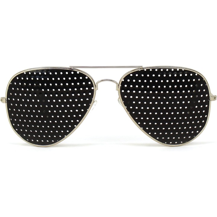 Ochelari pinhole pentru exercitii oculare, policarbonat, negru