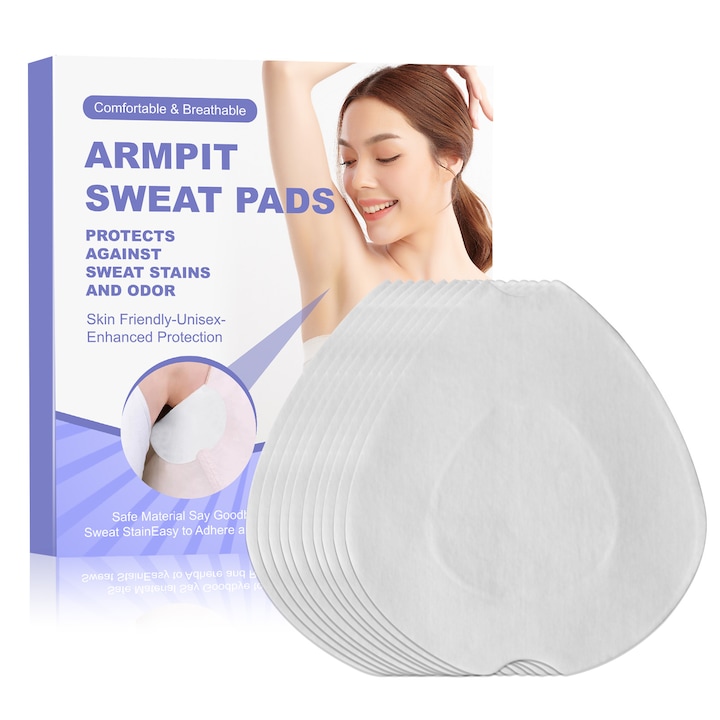 CENYEDA Абсорбиращи подложки против изпотяване за подмишници, 10 броя, 100% памук, бели, защита от изпотяване за мъже и жени