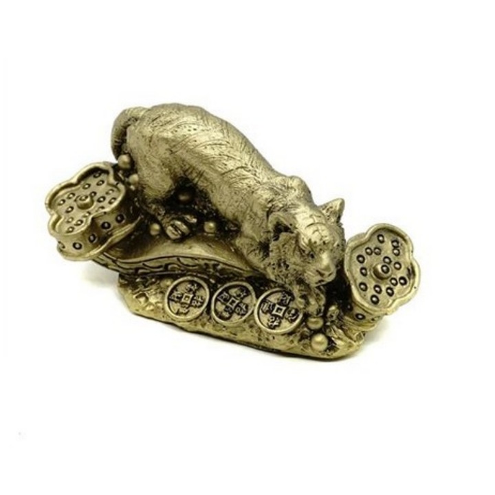 Statueta feng shui GOBI® Tigru cu Ru Yi - 9cm, model FS207 (B)