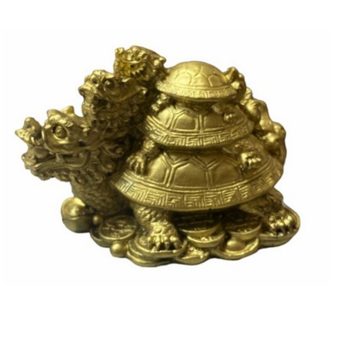 Statueta feng shui GOBI®Testoase dragon 3/1 din rasina 7 x 10 cm, Model TT40