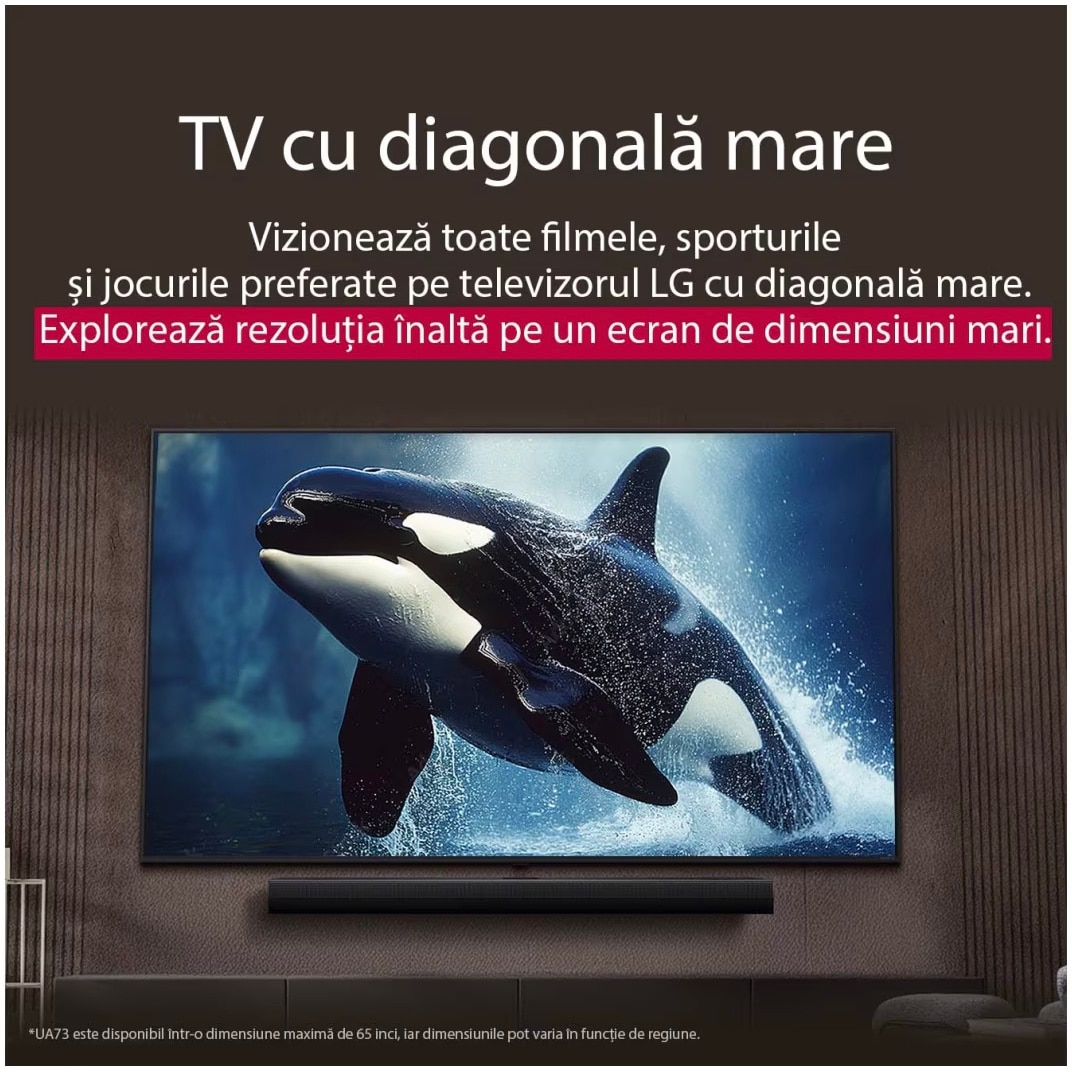 Televizor LG LED 55UA73003LA, 139 cm, Smart, 4K Ultra HD, Clasa F (Model 2025)