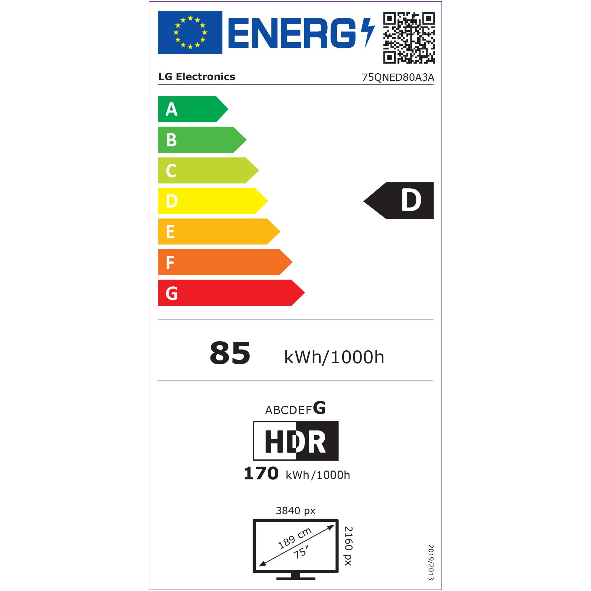 Televizor LG QNED 75QNED80A3A, 189 cm, Smart, 4K Ultra HD, Clasa D (Model 2025)
