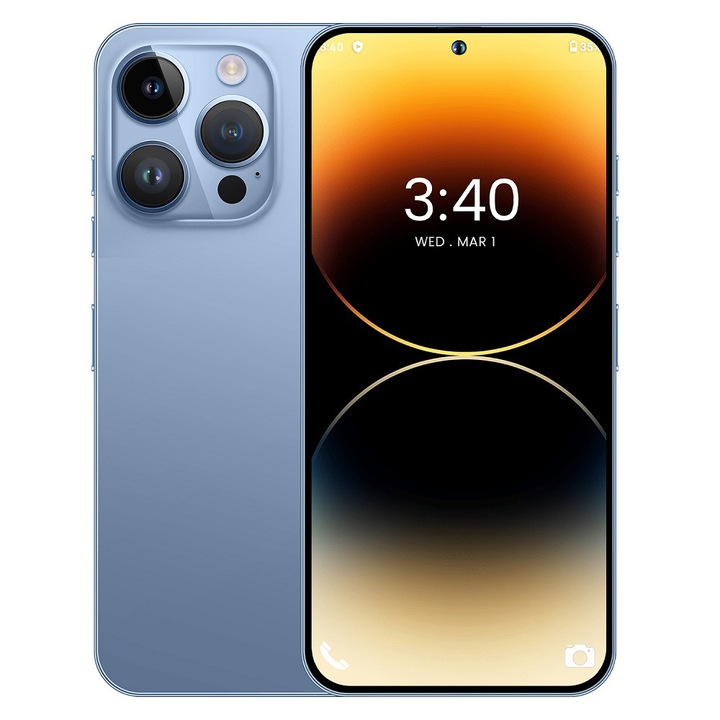 Telefon mobil Gamakoo i16 Pro Max, Dual SIM, 6GB RAM, 128GB, 5G, Albastru