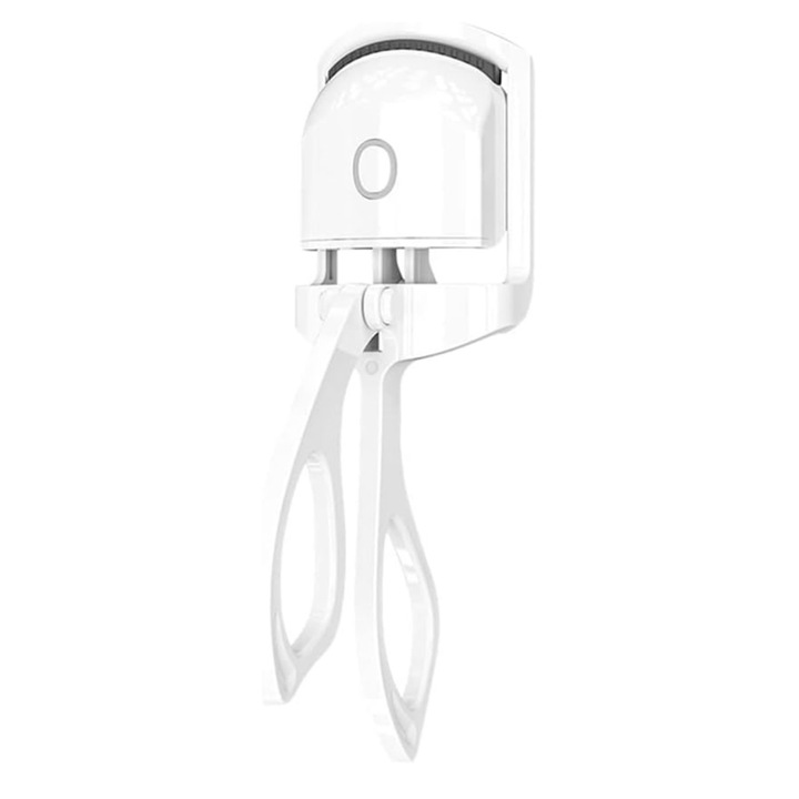 Szempilla göndörítő, USB-tölthető, melegítős, 10 másodperc alatt felmelegszik, védi a szemhéjakat, egész nap tart, hosszú akkumulátor-élettartam, ergonomikus forma, 2 hőmérséklet-beállítás, 13 x 4, 1 cm - GLAMCURLI fehér