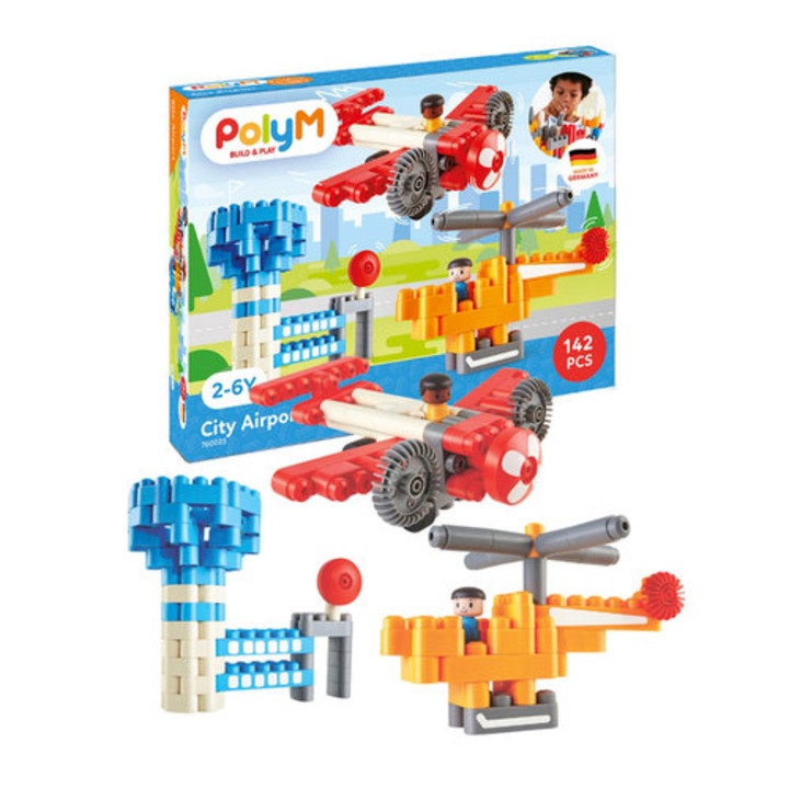 Set de constructie, PolyM, Lotnisko, 142 elemente, 2+