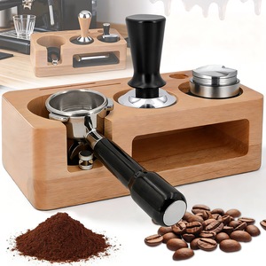 Baza Tamper, BYONDSELF®, Lemn, 8 Gauri, 51/53 mm, Maro