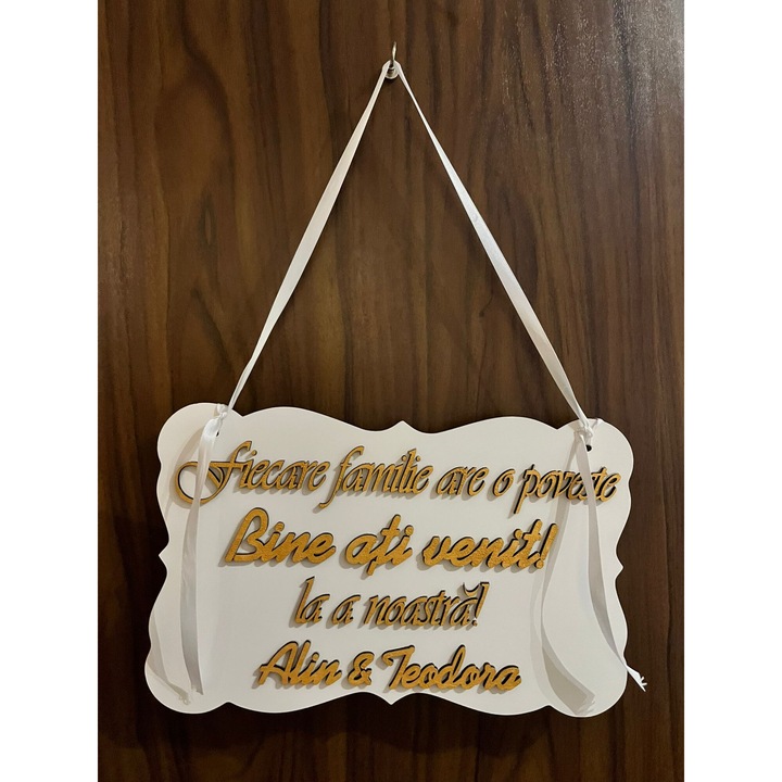 Картина „Добре дошли“, без рамка, лазерно изрязана, многоцветна