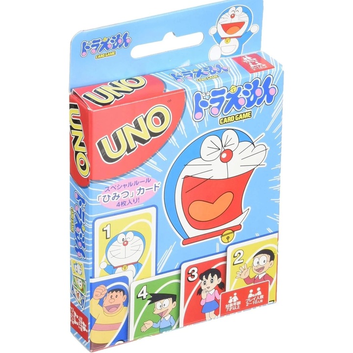Carti de joc, Mattel, Doraemon UNO, 108 carduri, 14 x 9 cm