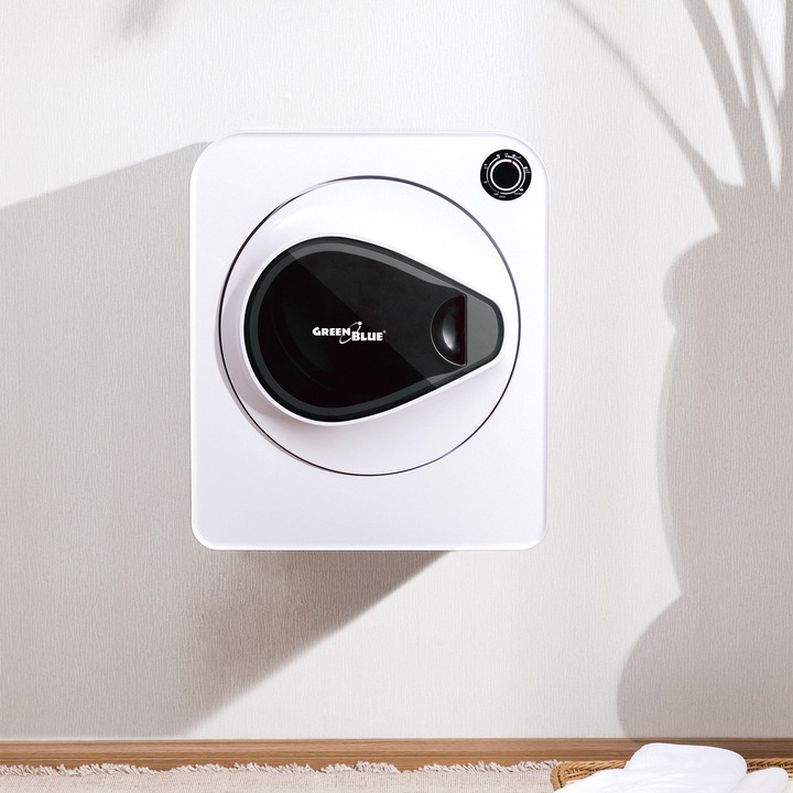 Комплект електрическа сушилня за дрехи GreenBlue GB405 с 6 филтъра GreenBlue GB483, 3 кг, 830 W, бяла