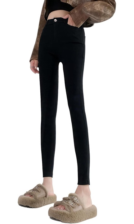 Qin Derdom női farmernadrág, XS méret, skinny, magas derekú, fekete színű