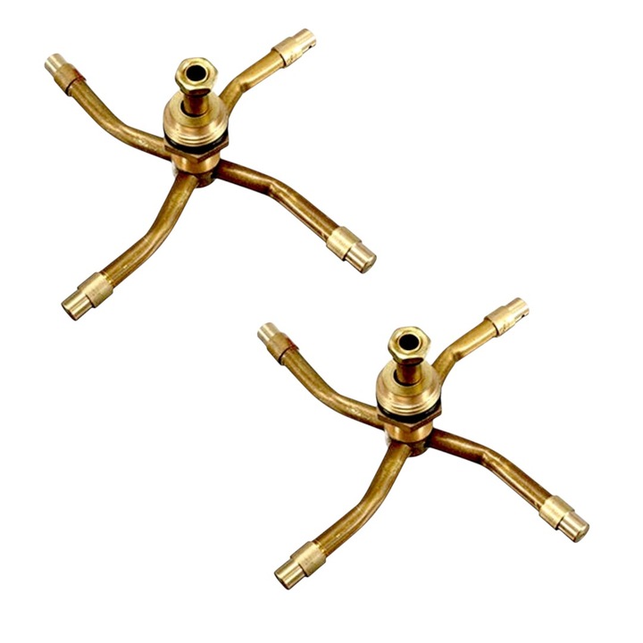 2 darabos Generic esőztető készlet 360°-os forgással, 4 karral, sárgaréz, gyepvíz-szórófejjel, áramlási sebesség 150-650 l/h, egyenletes permetezés