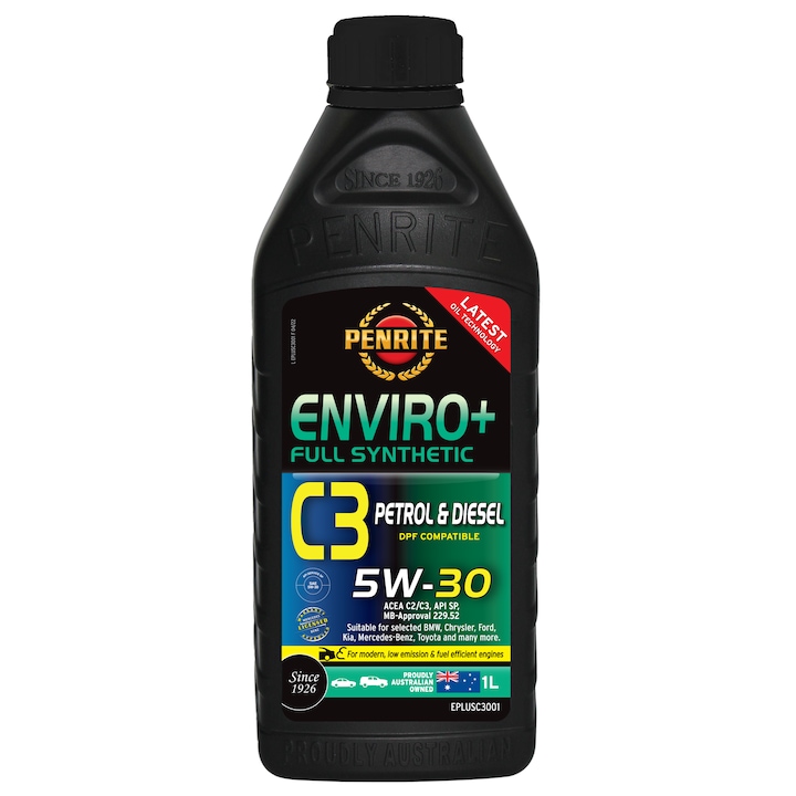 Ulei motor premium, Penrite Enviro+ C3, 5W30, full sintetic, 1 litru
