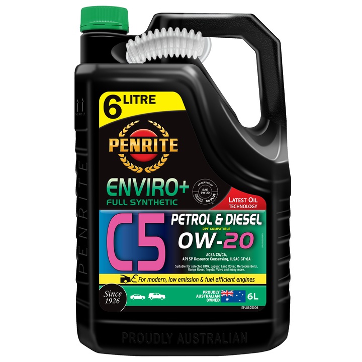 Ulei motor premium, Penrite Enviro+ C5, 0W20, full sintetic, 6 litri