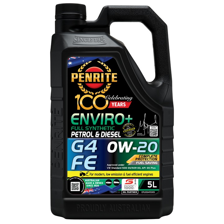 Ulei motor premium, Penrite Enviro+ G4 FE, 0W20, full sintetic, 5 litri