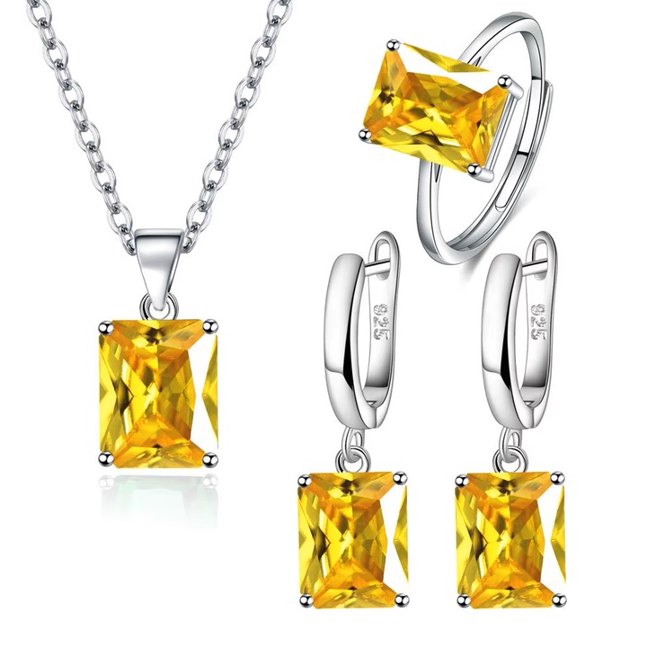 Set Bijuterii Diora, din Argint, culoare galben - Auriu