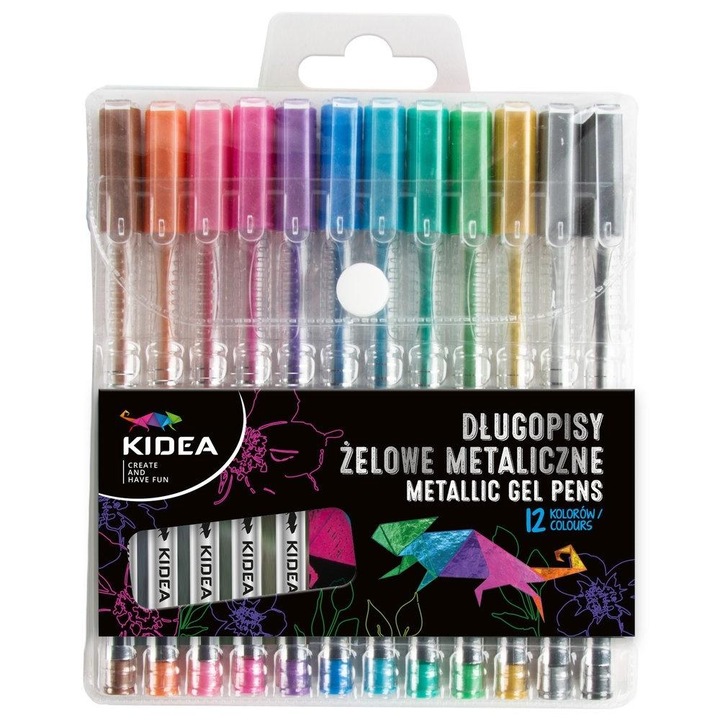 Set pixuri metalice KIDEA, 12 culori, multicolor