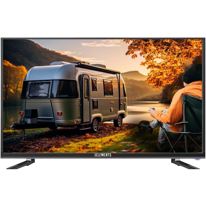 Televizor FULL HD KB Elements 24''/60cm Diagonala, Rulota, Functioneaza 12V, Cabluri Baterie Incluse, Dolby Audio, HIFI SPEAKER, 3 x HDMI, 2 x USB, ANTENNA AV VIDEO, Clasa Energetica E IN, RCA AUDIO IN, AUDIO JACK IN - AUDIO JACK OUT 2 REMOTE CONTROLS