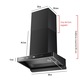 KB-ELEMENTS Кухненски абсорбатор, 60 см – Мощност 1350 м³/ч, BLDC мотор, Самопочистване, Управление с докосване и жестове, Въглеродни филтри, Клас A+