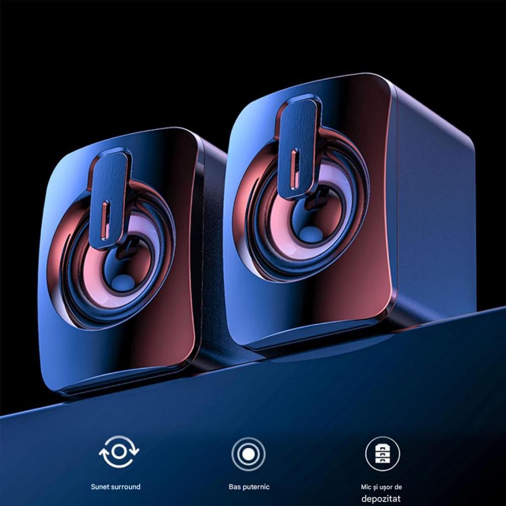 Boxe PC Bluetooth, Boxa Gaming, subwoofer, stereo, versiune EU,3W ...