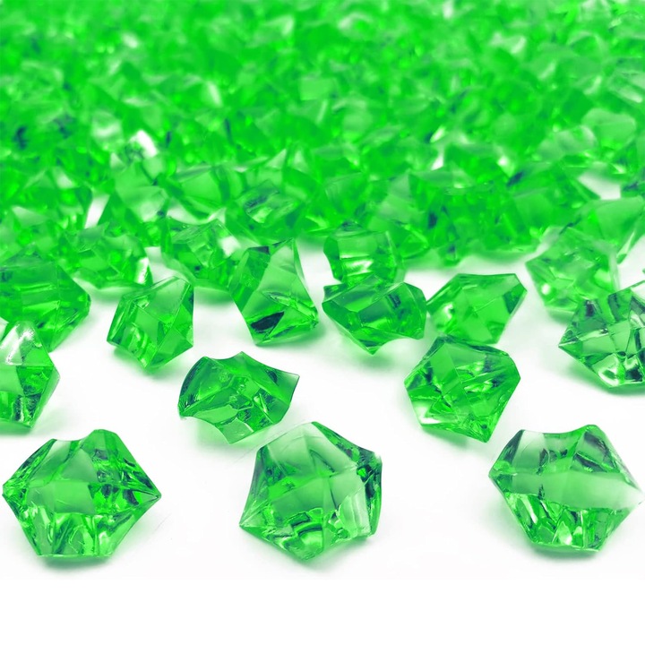 Set 200 pietre decorative, Trexora, acril, 11x14mm, verde