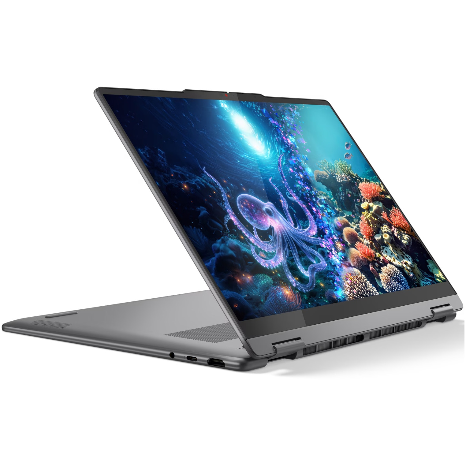 Laptop 2 in 1 Lenovo Yoga 7 14ILL10, Procesor Intel® Core™ Ultra 7 256V pana la 4.80 GHz, 14 inch, WUXGA, OLED, Touch, 16GB RAM, 1TB SSD, Intel Arc Graphics 140V, Windows 11 Pro, Gri