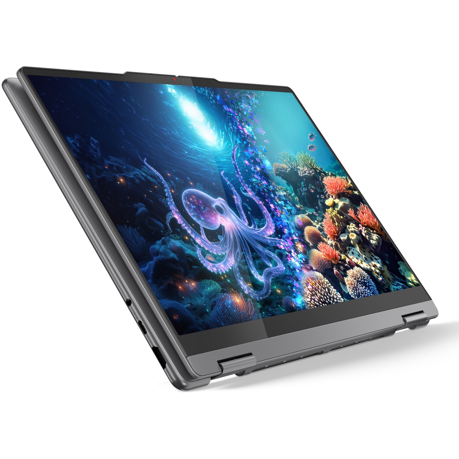 Laptop 2 in 1 Lenovo Yoga 7 14ILL10, Procesor Intel® Core™ Ultra 7 256V pana la 4.80 GHz, 14 inch, WUXGA, OLED, Touch, 16GB RAM, 1TB SSD, Intel Arc Graphics 140V, Windows 11 Pro, Gri