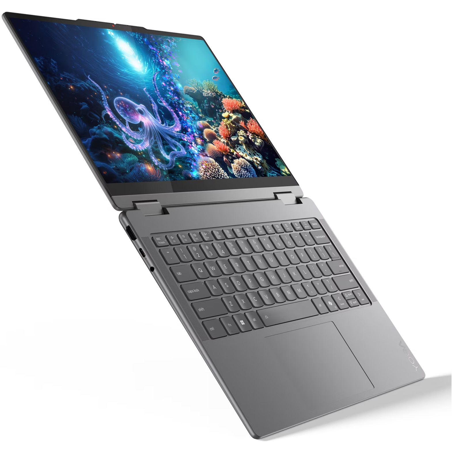Laptop 2 in 1 Lenovo Yoga 7 14ILL10, Procesor Intel® Core™ Ultra 7 256V pana la 4.80 GHz, 14 inch, WUXGA, OLED, Touch, 16GB RAM, 1TB SSD, Intel Arc Graphics 140V, Windows 11 Pro, Gri
