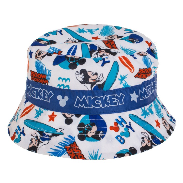 Бяла и синя шапка Мики Маус със синя лента за глава за бебета