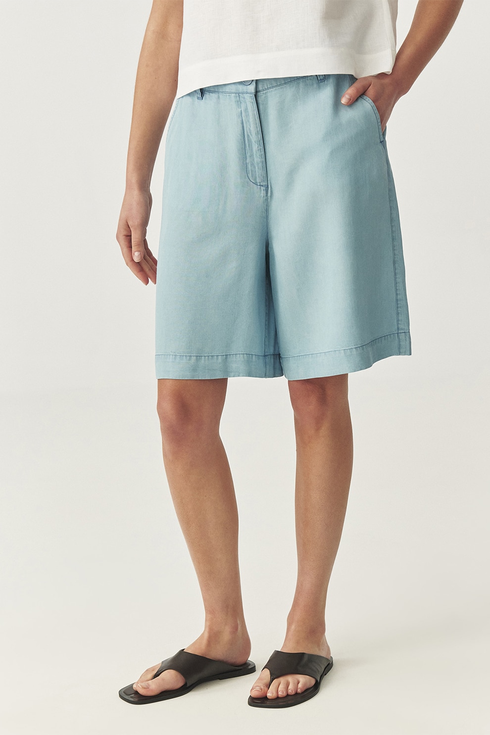 TATUUM, Pantaloni scurti din denim din lyocell, Albastru pastel, 40